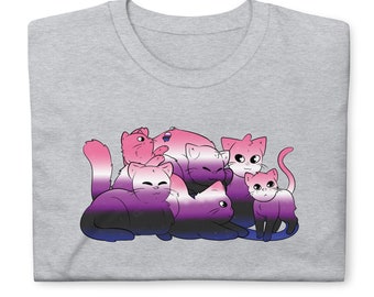 Genderfluid Cats T-Shirt - Genderfluid Cats Shirt - Pride T-Shirt - Pride Shirt