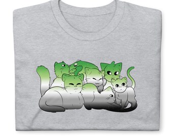 Aromantic Cat T-Shirt - Aromantic Cat Shirt - Pride Shirt - Pride T-Shirt - Aromantic