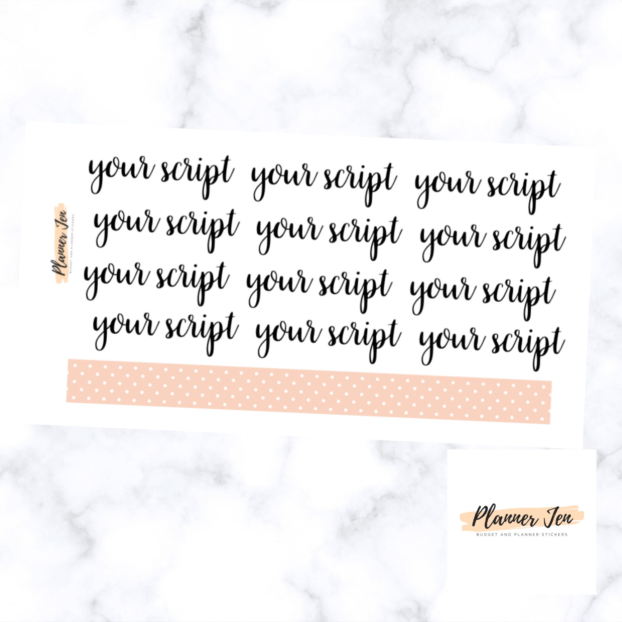 Custom Planner Script Stickers, Personalized Made to Order - Etsy