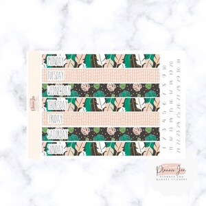 NEW Daily Duo Weekly Kit Stickers, Kit 65, Palm Leaves, Matte Stickers for EC Daily Duo