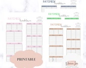 Paycheck Planner Sheet, 4-Color Bundle (Digital Printable)