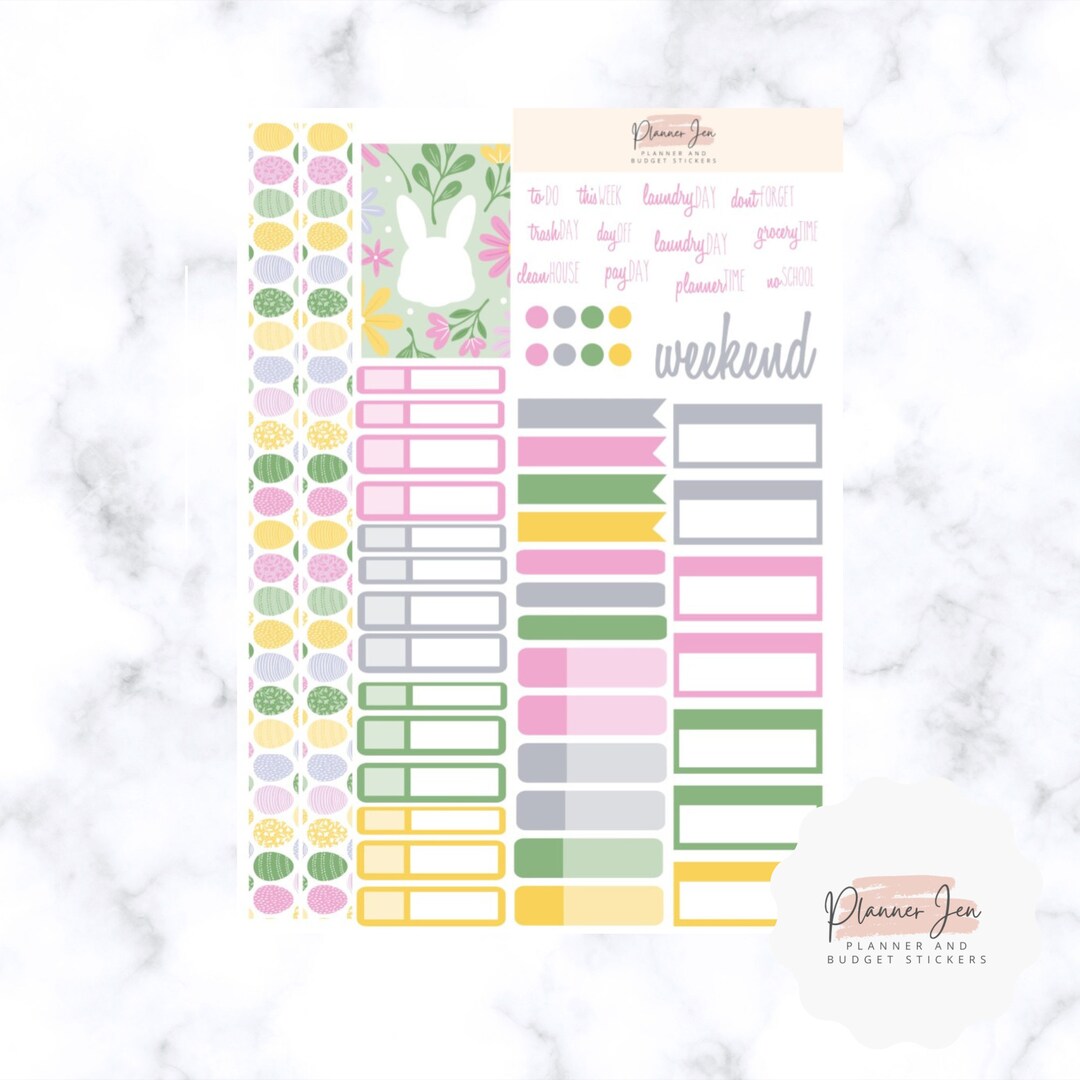 Easter Planner Sticker Kit, April Weekly Sampler - Etsy