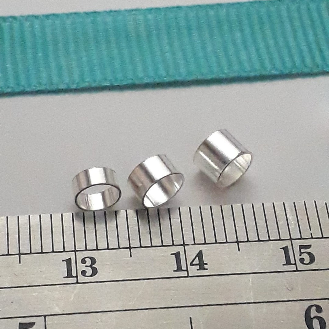 Silver Oval Tube Rings,10 Pcs 3x5mm 925 Sterling Silver Tube Connectors ...
