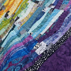 Handmade "Run for Color" Quilt - colorful Batik pattern by Karla Alexander with Saginaw St Quilt Co.