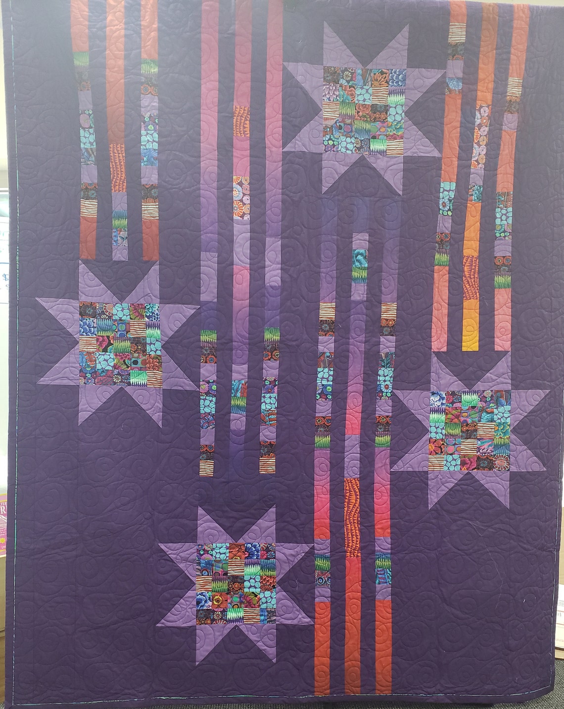 Handmade showering Stars Pattern Quilt in Purple Etsy