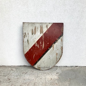 Vintage Sign wooden Coat Of Arms of Strasbourg