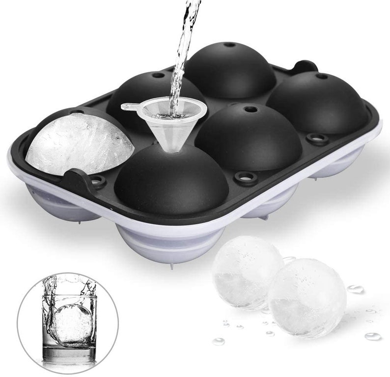 Large Sphere Mold Silicone Ice Cube Trays for Whisky 2.5 Inch Etsy
