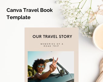 Libro de fotos de viajes, Plantilla Canva, Estético, Personalizado, Creativo, Libro de mesa de café, Álbum de viajes