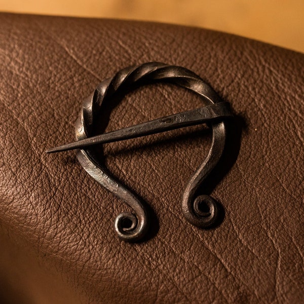 Hand Forged Cloak Pin / Penannular Brooch / Fibula - Celtic / Viking