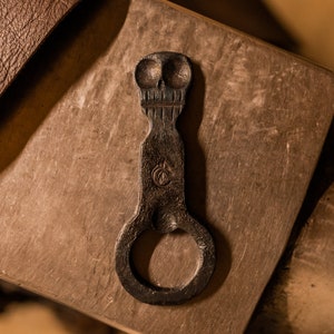 Hand Forged Skull Bottle Opener