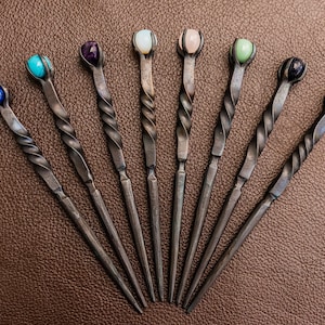 Forged Crystal Ball Mini Wand Hair Stick