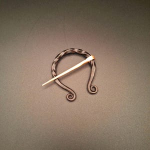 Forged Viking Cloak Pin, Fibula, Brooch, Celtic