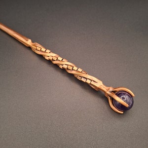 Forged Copper Crystal Wand