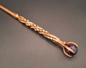 Hand Forged Copper Crystal Wand