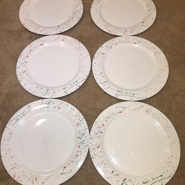 Paint Splatter Plate Etsy