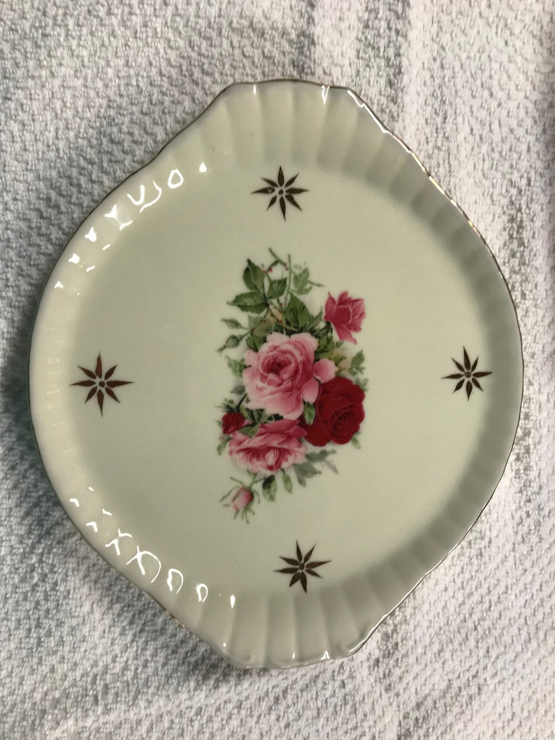 Vintage Formalities Baum Brothers Small China Tray With Pink Etsy