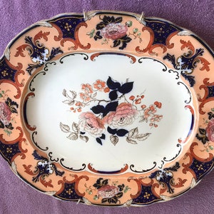 Antique Wedgewood Camelia 1880 Polychrome Hand Painted Enameled Platter