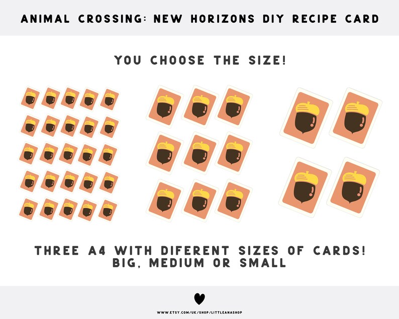 Animal Crossing: New Horizons DIY Recipe Card PDF Printable | Etsy