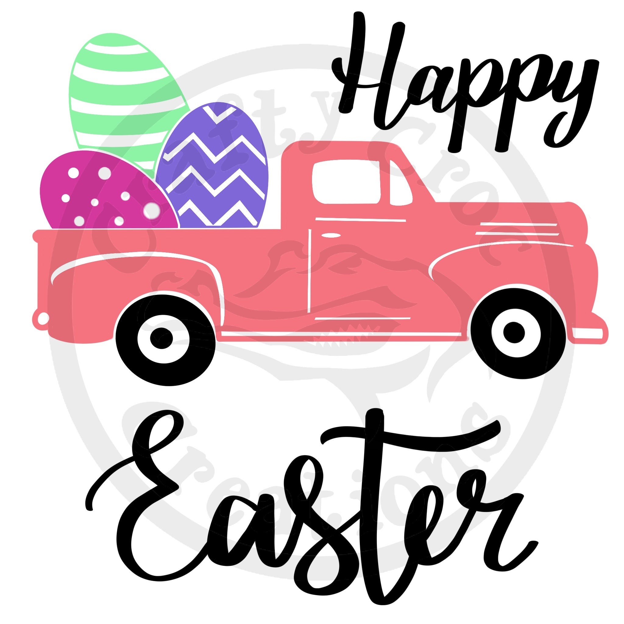 Happy easter truck easter cut file easter truck easter egg  etsy singapore