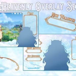 Cloudy Heaven Stream Bundle - Twitch Asset Stream Pack - Blue Angelic Cloud Pastel