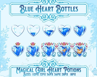 Blue Heart Streaming Badges: Twitch, YouTube, Discord (10 Pack) (Digital Download