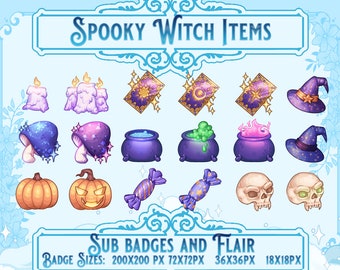 Witch Halloween Stream Badges (18 Pack) (Digital Download