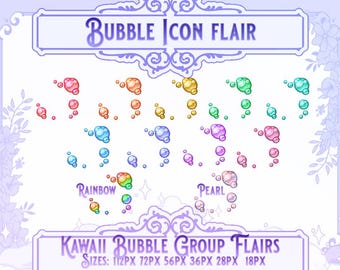 Fantasy Bubbles Twitch Sub Badges: Kawaii Flair (11 Pack) (Digital Download)