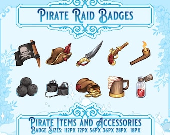Pirate Raid Badges (10 Pack) - Twitch, YouTube, Discord Sub Badges