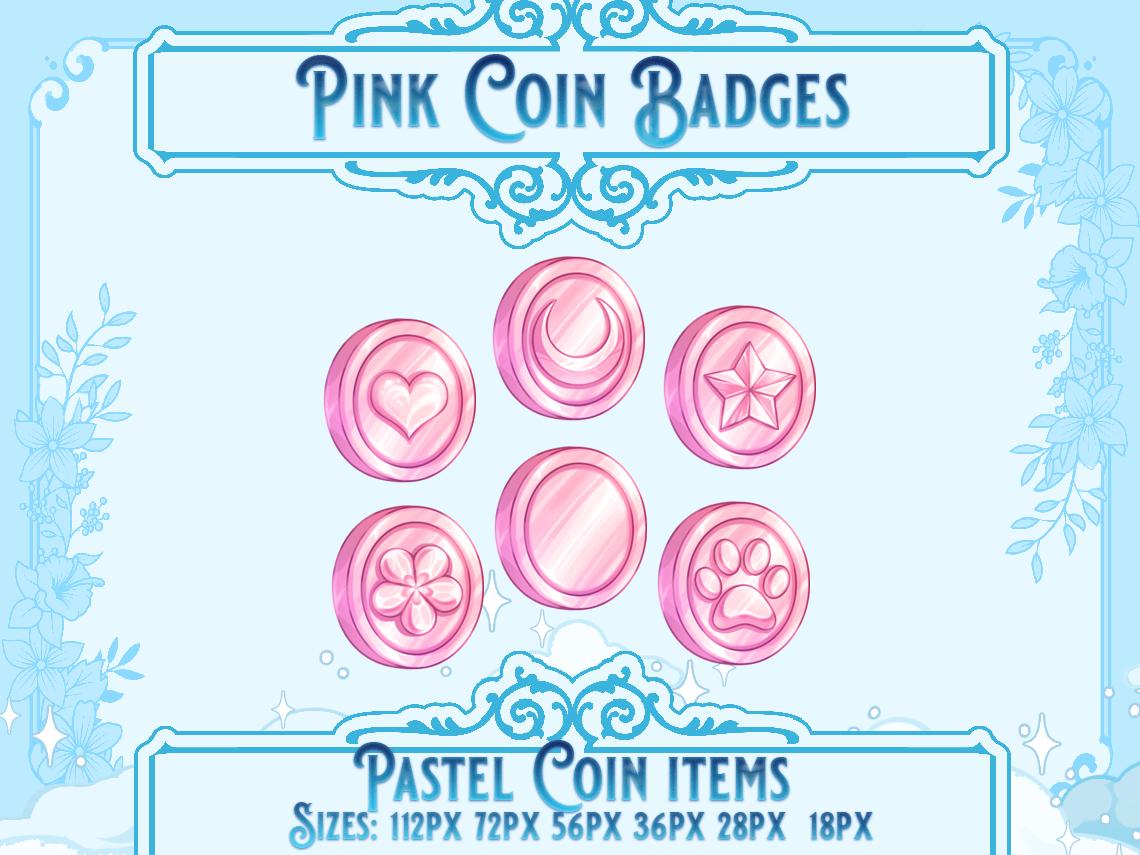 ピンクコインゲーマーバッジ：レトロストリーミングサブバッジ（6個パック）（デジタルダウンロード） - Etsy 日本