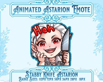 Astarion Knife Animated Emote: Twitch, YouTube, Discord (Digital Download)