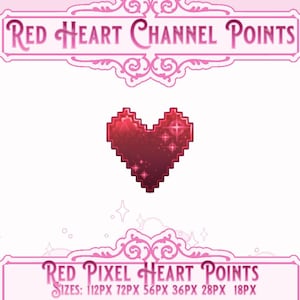 Red Retro Heart Twitch Channel Points Icon | Channel Points | Twitch Emotes | Stream Emotes | Channel Point Redeem | Stream Rewards