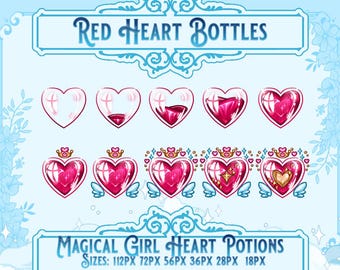 Pink Heart Streaming Badges: Twitch, YouTube, Discord (10 Pack) (Digital Download
