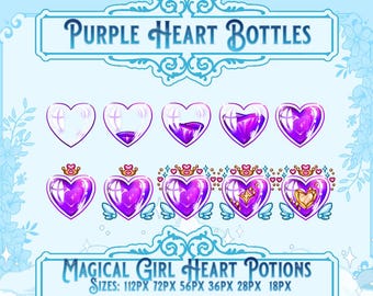 Purple Heart Twitch Badges: Streaming Sub Badges (10 Pack) (Digital Download