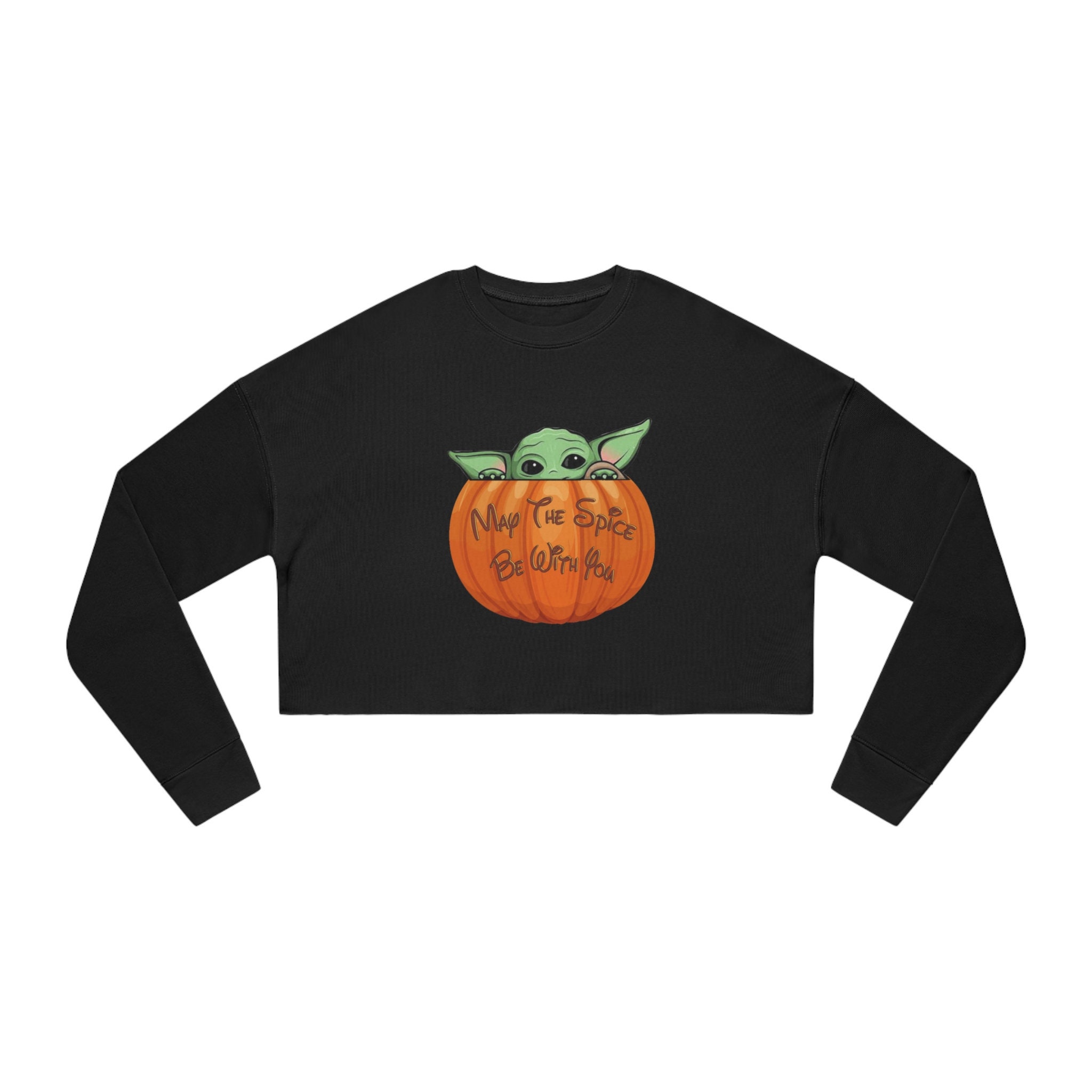 Discover Pumpkin Grogu Cropped Sweatshirt