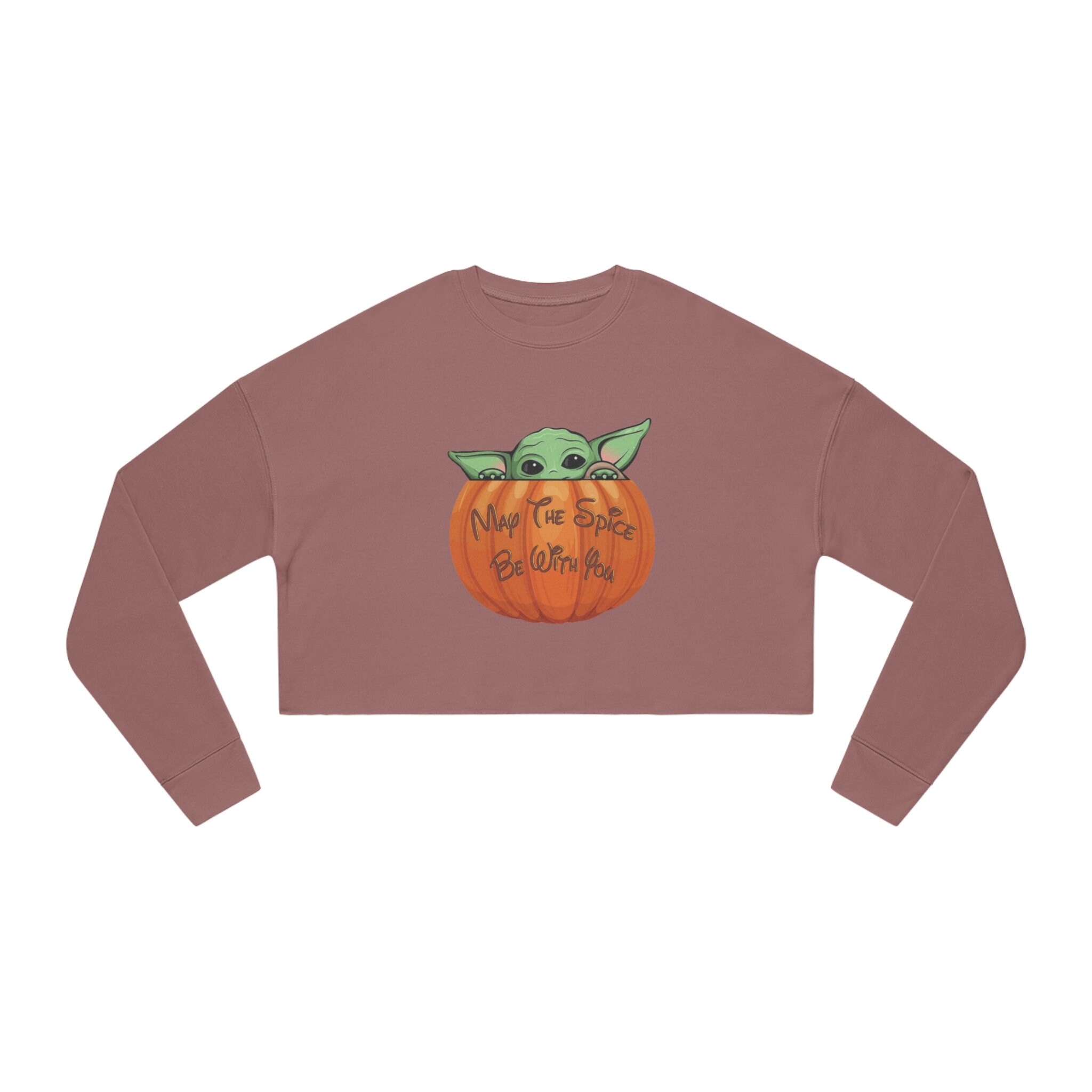 Discover Pumpkin Grogu Cropped Sweatshirt