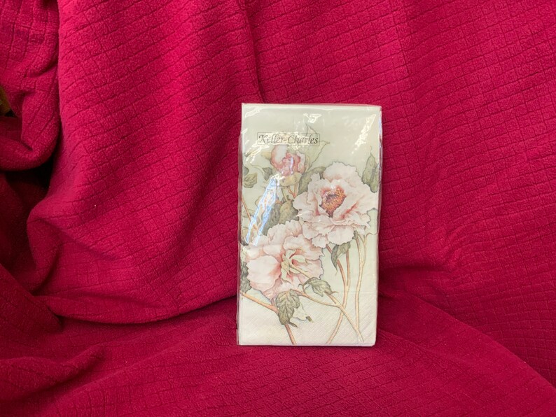 Keller-Charles Guest Towel Napkins \u201cTree Peonies\u201d