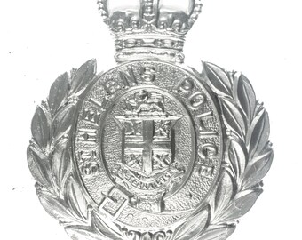 British Police Badge: Saint Helen's Borough Police Helmet Plate.(1953-1969)