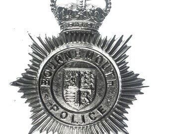 British Police Badge: Bournemouth Police Helmet Plate. (1953-1967)