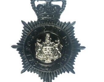 Rare British Police Badge: Salford City Police  Mutual Aid Helmet Plate