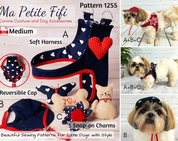 Soft Dog Harness Pattern, Pdf Sewing Pattern Size MEDIUM, Stepin Dog