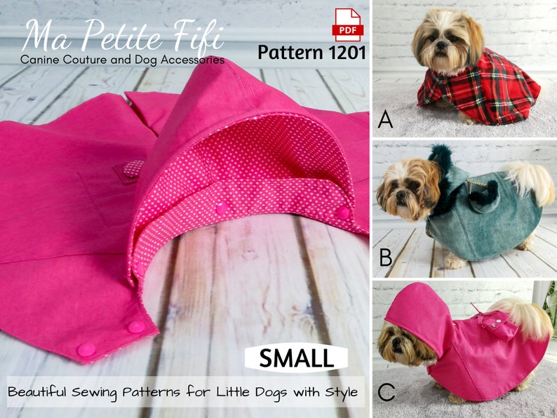 Beautiful Dog Raincoat PDF Sewing Dog Coat Patterns Size - Etsy UK