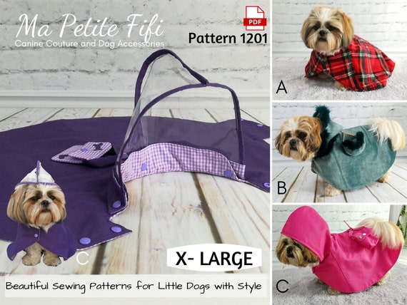 Chic Dog Raincoat With Detachable Hood Coat Pattern Pdf Australia Detachable Hood Dog Coat Pattern Pdf, Dog Rain Coat Sewing Pattern