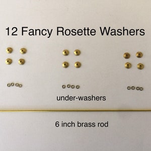 12 pack Brass replacement kit washers pins for repair of Straight Razor image 3