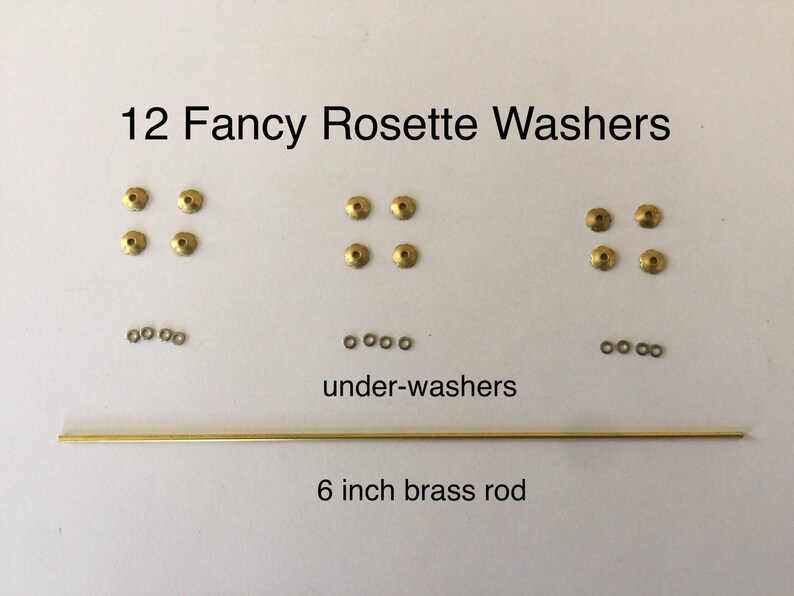 12 pack Brass replacement kit washers pins for repair of Straight Razor image 3