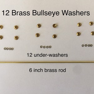 12 pack Brass replacement kit washers pins for repair of Straight Razor image 1