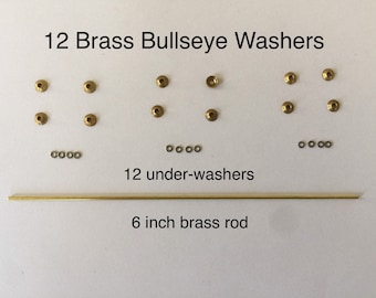 12 pack Brass replacement kit washers pins for repair of Straight Razor