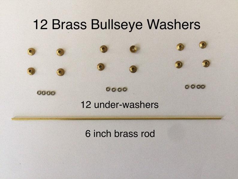 12 pack Brass replacement kit washers pins for repair of Straight Razor image 1