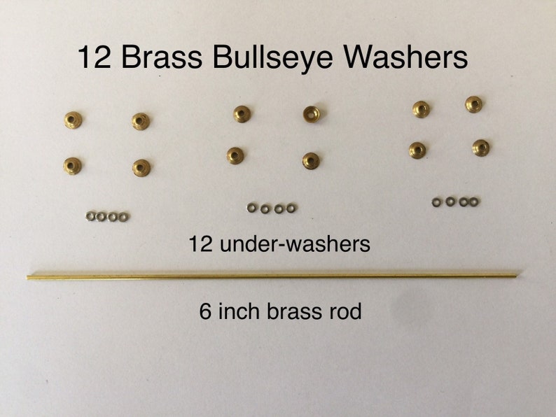 12 Pack Brass Replacement Kit Washers Pins for Repair of Straight Razor