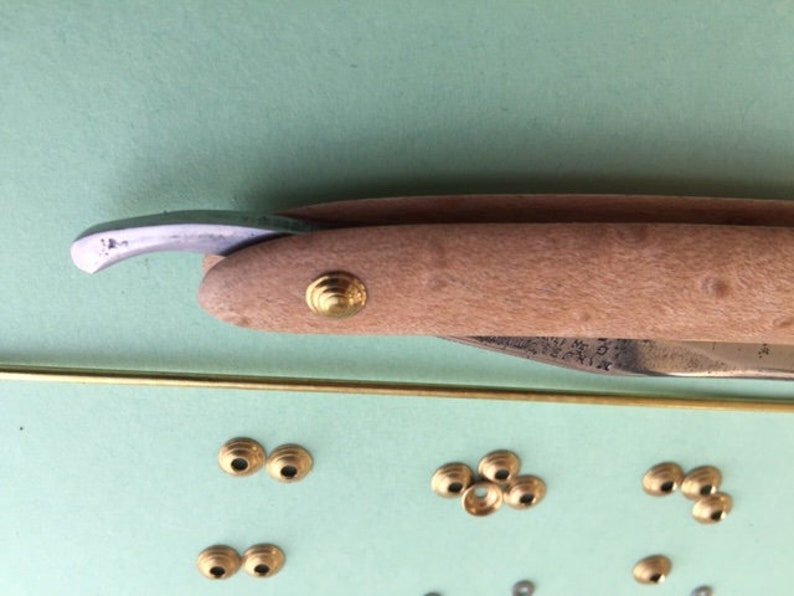 12 Pack Brass Replacement Kit Washers Pins for Repair of Straight Razor