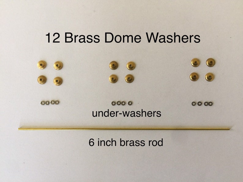 12 pack Brass replacement kit washers pins for repair of Straight Razor image 2